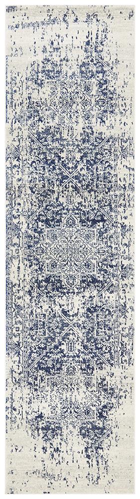 Horizon White Navy Transitional Rug