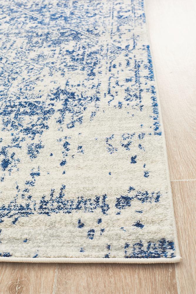 Horizon White Navy Transitional Rug