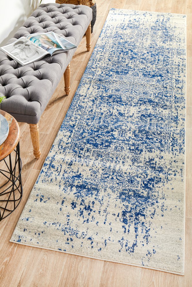 Horizon White Navy Transitional Rug