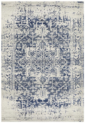 Horizon White Navy Transitional Rug - Lost Design Society