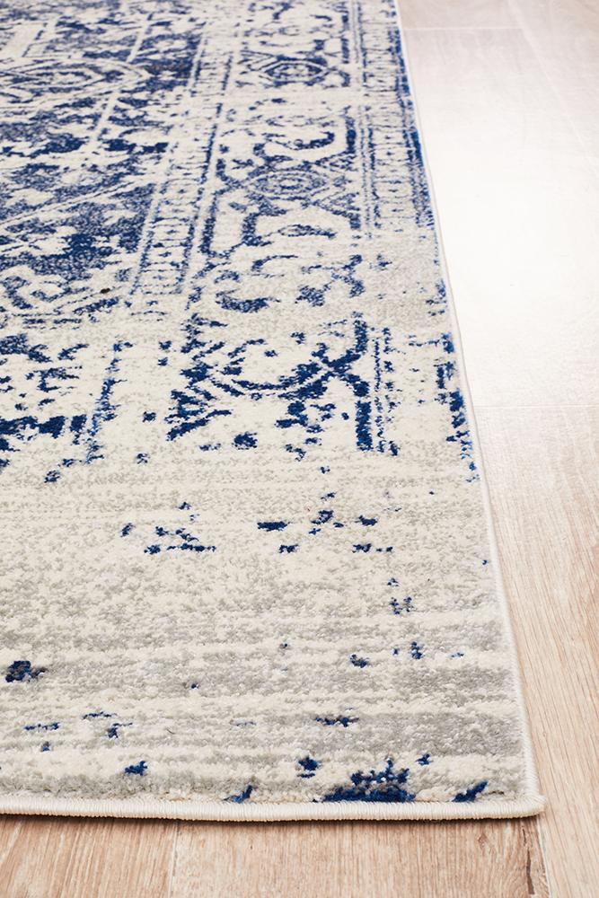 Horizon White Navy Transitional Rug