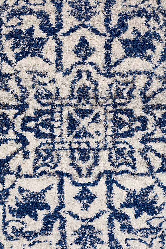 Horizon White Navy Transitional Rug