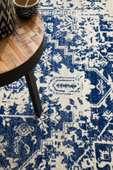 Horizon White Navy Transitional Rug