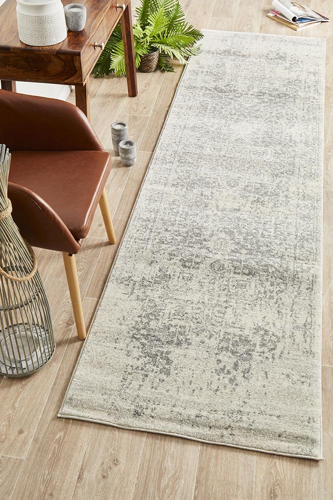 Dream White Silver Transitional Rug