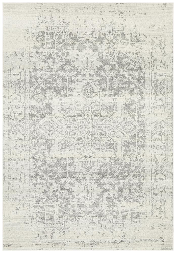 Dream White Silver Transitional Rug