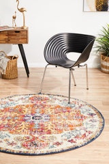 Carnival White Transitional Round Rug