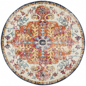 Carnival White Transitional Round Rug - Lost Design Society
