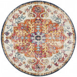 Carnival White Transitional Round Rug