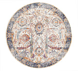 Peacock Ivory Transitional Round Rug