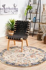 Peacock Ivory Transitional Round Rug