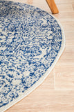 Frost Blue Transitional Round Rug