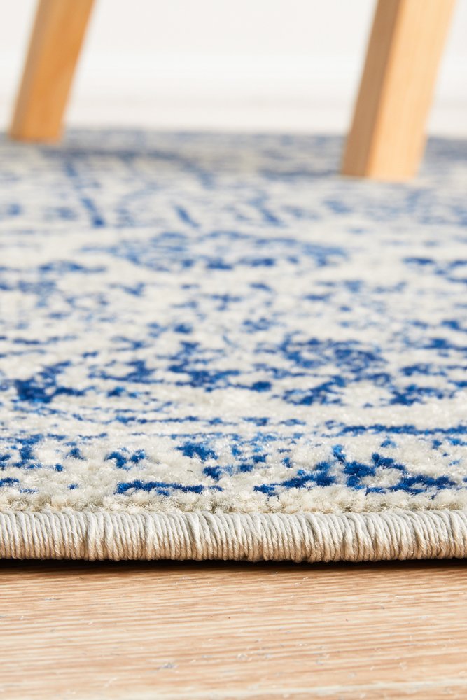 Frost Blue Transitional Round Rug