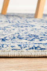 Frost Blue Transitional Round Rug