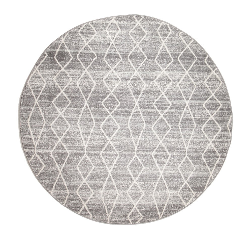 Remy Silver Transitional Round Rug