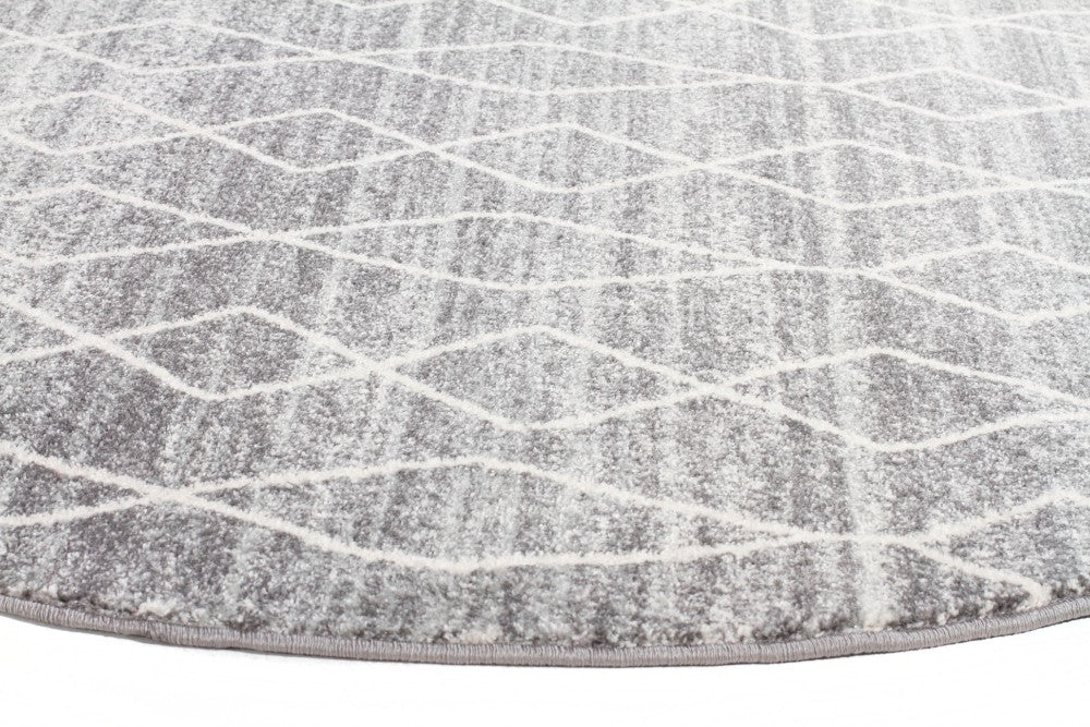 Remy Silver Transitional Round Rug