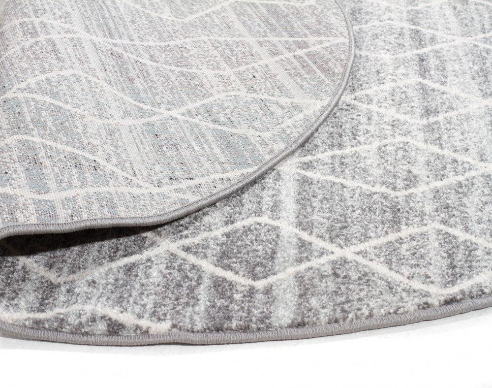 Remy Silver Transitional Round Rug