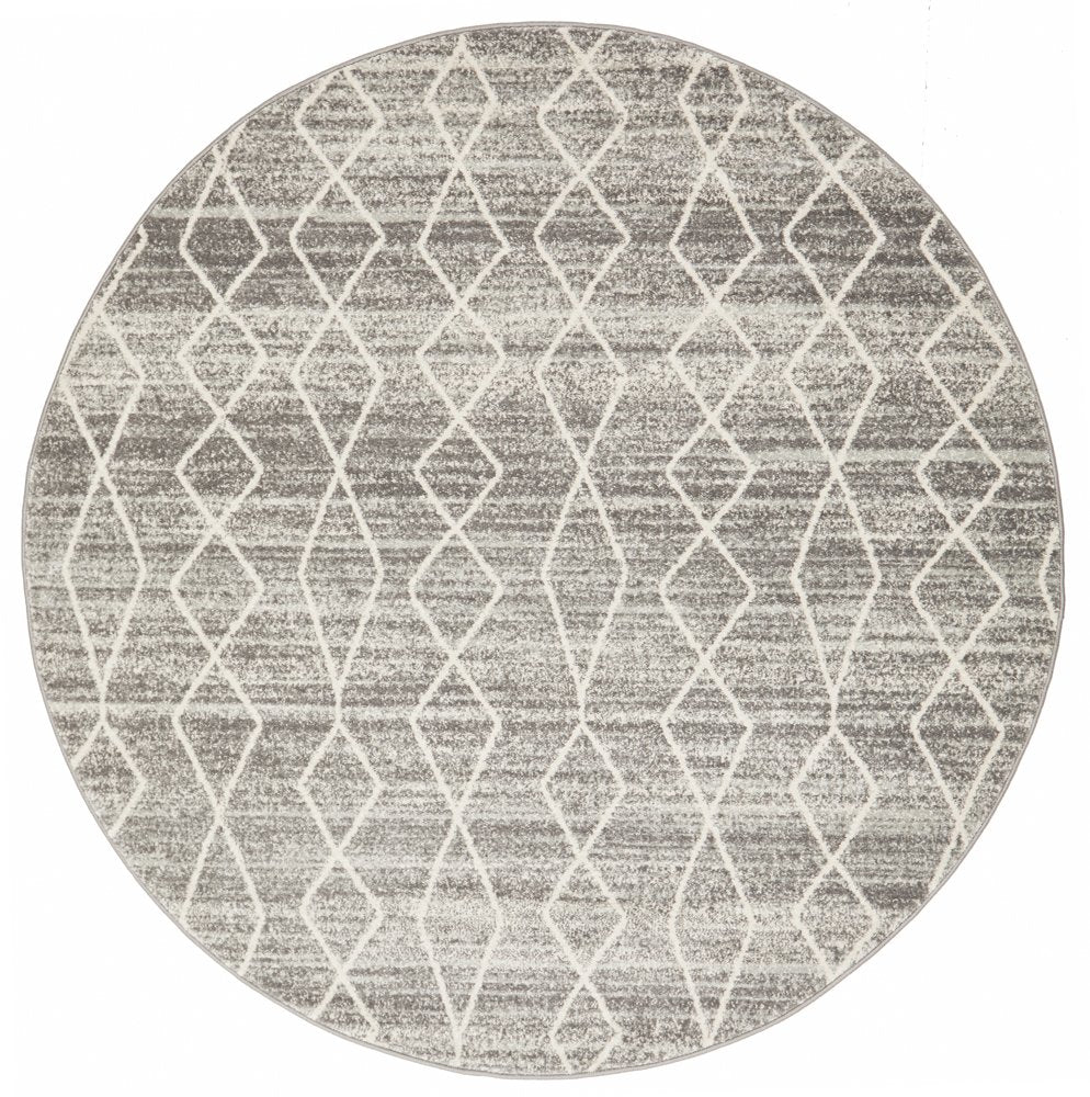 Remy Silver Transitional Round Rug