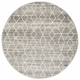 Remy Silver Transitional Round Rug