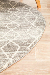 Remy Silver Transitional Round Rug