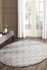 Remy Silver Transitional Round Rug