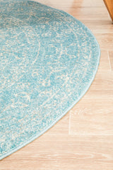 Depth Blue Transitional Round Rug