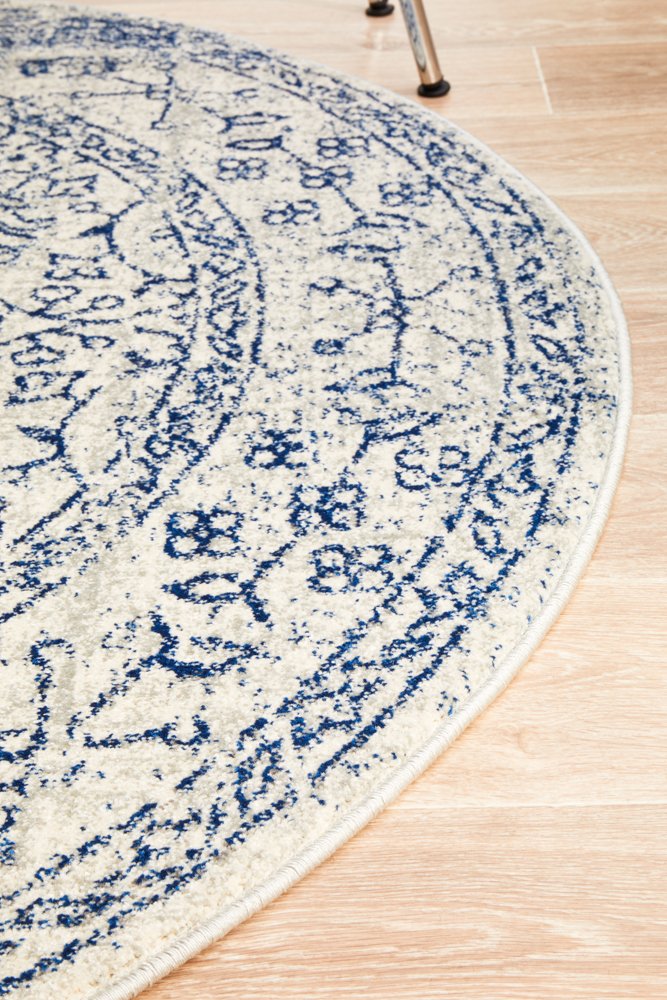 Whisper White Transitional Round Rug