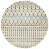 Slate White Transitional Round Rug