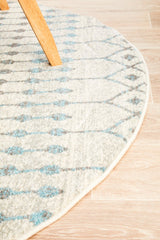 Slate White Transitional Round Rug