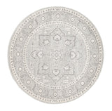 Silver Flower Transitional Round Rug