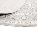 Silver Flower Transitional Round Rug