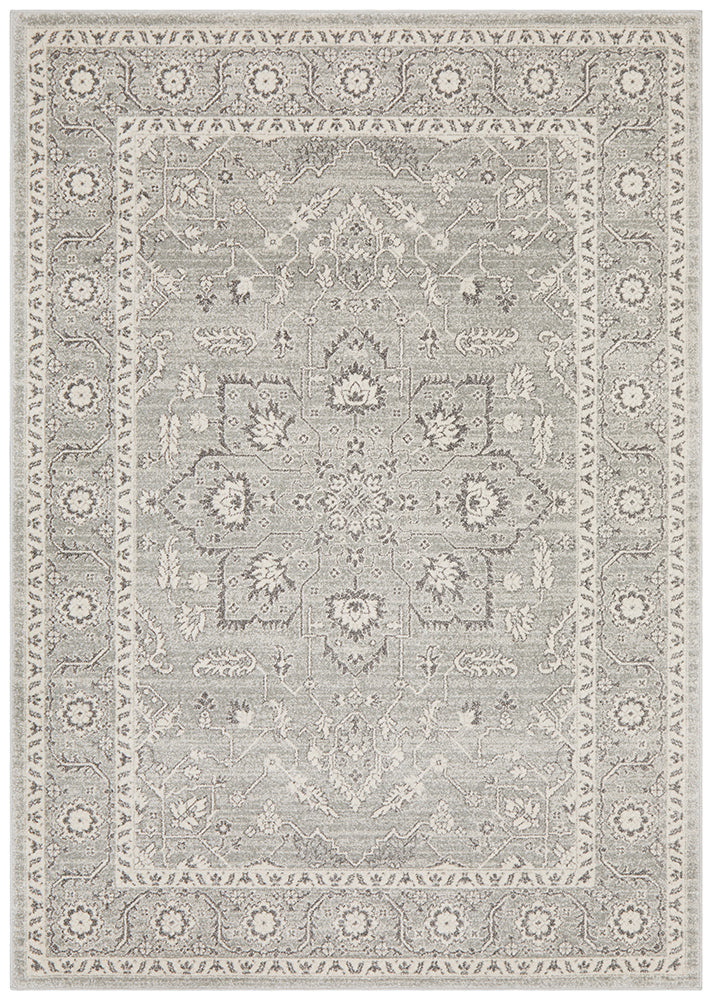 Silver Flower Transitional Rug