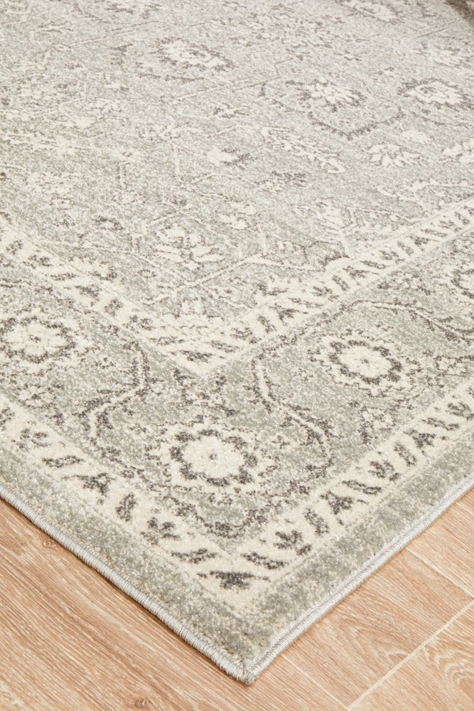 Silver Flower Transitional Rug