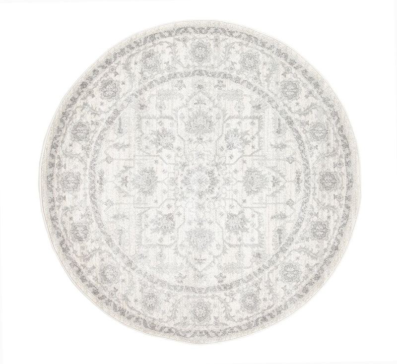 Winter White Transitional Round Rug – Lost Design Society Rugs