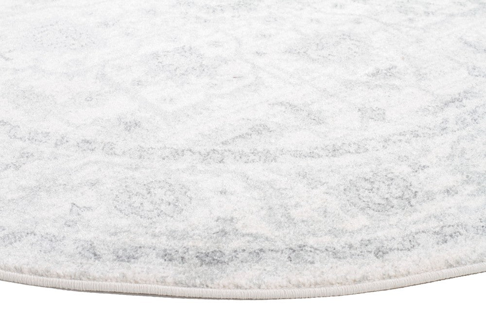 Winter White Transitional Round Rug