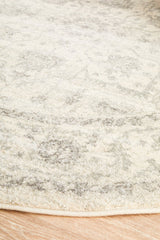 Winter White Transitional Round Rug