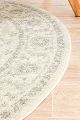 Winter White Transitional Round Rug