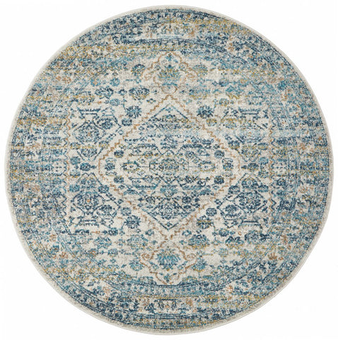 Duality Silver Transitional Round Rug