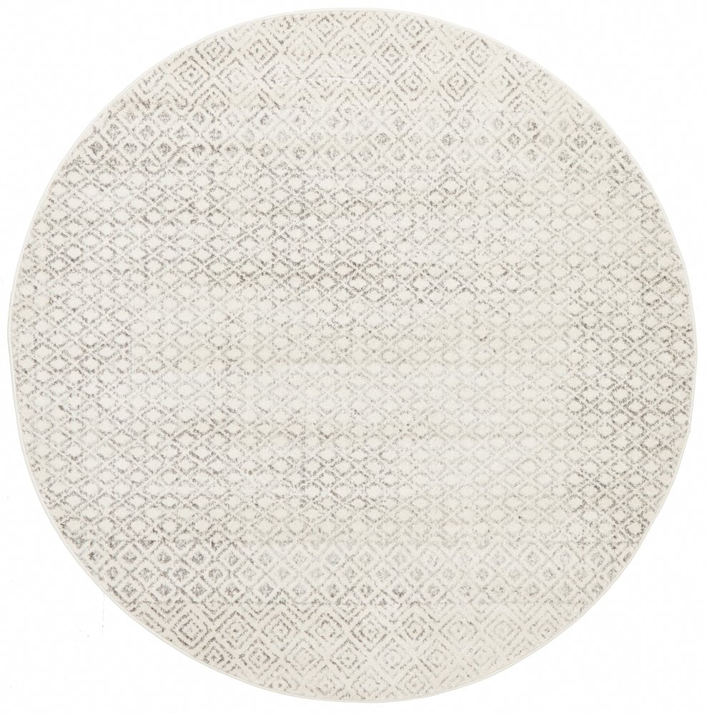 Diamond Grey Transitional Round Rug