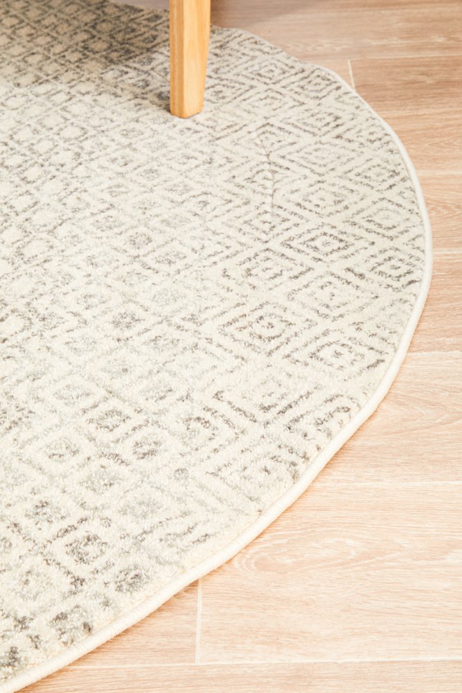 Diamond Grey Transitional Round Rug – Lost Design Society