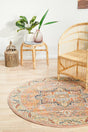 Estate Salmon Round Transitional Rug