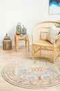 Estate Sky Blue Round Transitional Rug