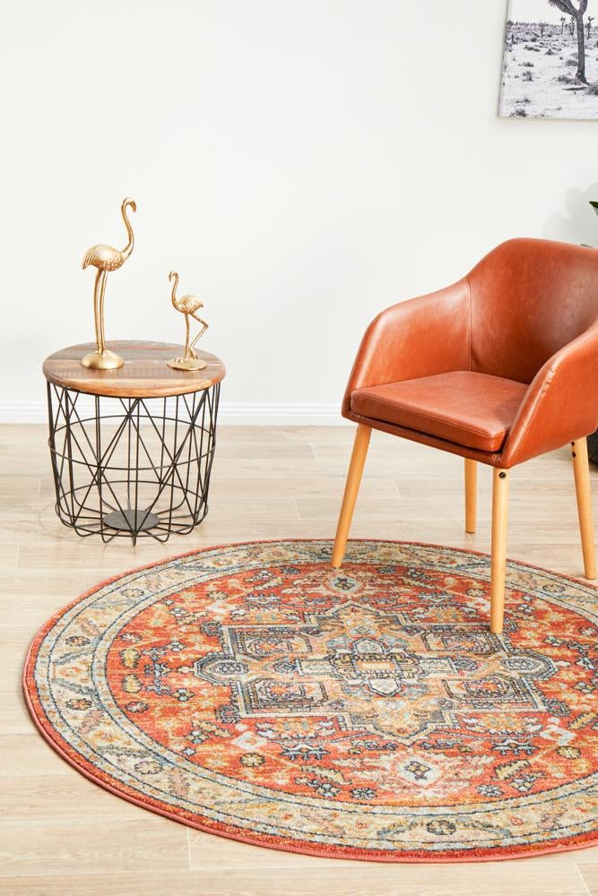 Estate Terracotta Round Transitional Rug