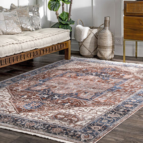 Kashim Hazelnut Transitional Tasselled Rug - Lost Design Society