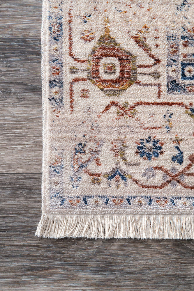 Kashim Ivory Transitional Tasselled Rug