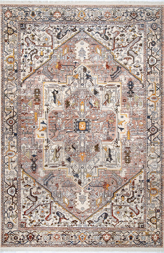 Kashim Mushroom Transitional Tasselled Rug