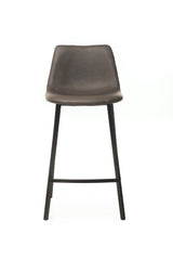 Victor Antique Grey Faux Leather Bar Stools - Set of 2