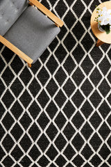 Raya Black Wool Blend Rug