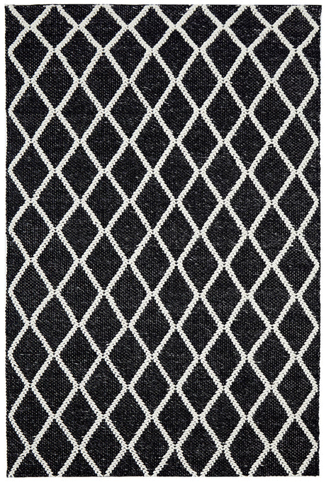 Raya Black Wool Blend Rug