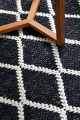 Raya Black Wool Blend Rug