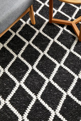 Raya Black Wool Blend Rug